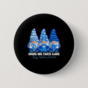 Charge Syndrome Awareness Month Blue Ribbon Gnomie 2 Inch Round Button