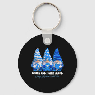 Charge Syndrome Awareness Month Blue Ribbon Gnomie Keychain