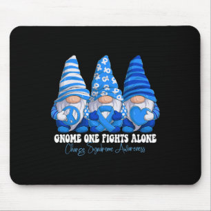 Charge Syndrome Awareness Month Blue Ribbon Gnomie Mouse Pad