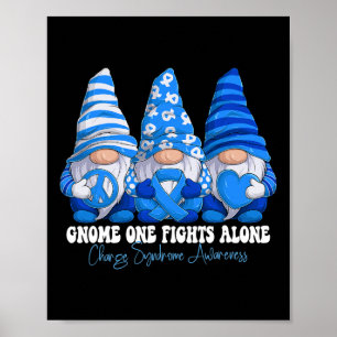 Charge Syndrome Awareness Month Blue Ribbon Gnomie Poster