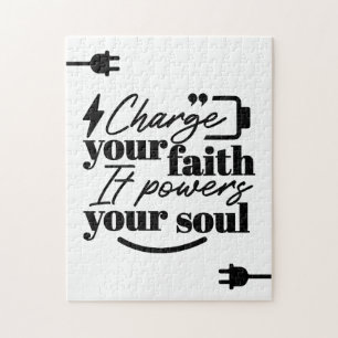 Charge Your Faith – Christian Inspirational Quote  Jigsaw Puzzle