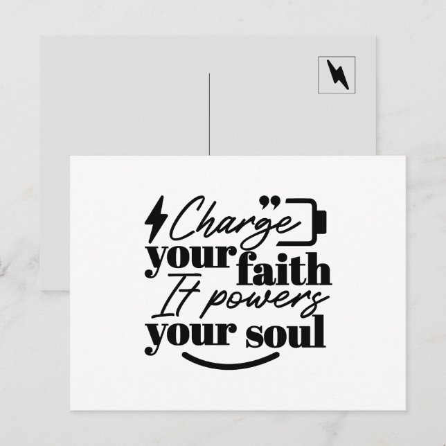 Charge Your Faith – Christian Inspirational Quote  Postcard (Front/Back)