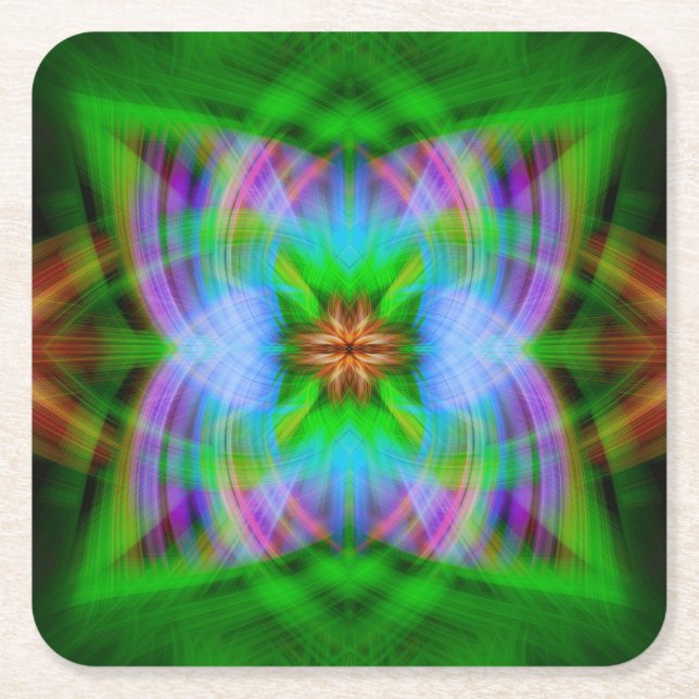 Charged  square paper coaster (Front)