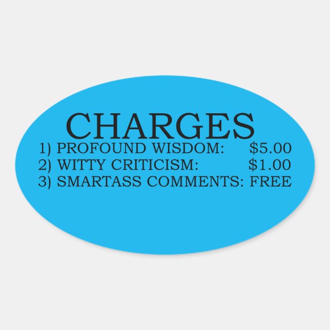 Charges Oval Sticker (Front)