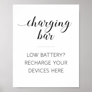 Charging Bar Station Sign - Alejandra Poster