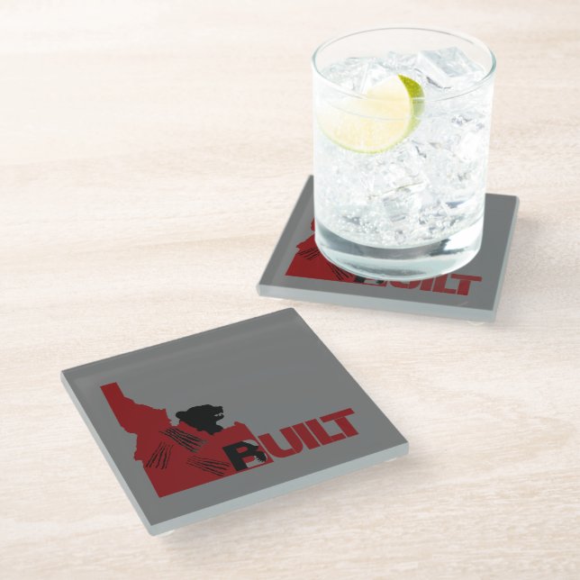 Charging Bear Glass Coaster (Angled)
