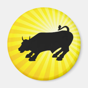 Charging Black Bull of Wall Street Magnet