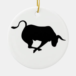 Charging Bull Ceramic Ornament