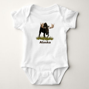 Charging Bull Moose Baby Bodysuit