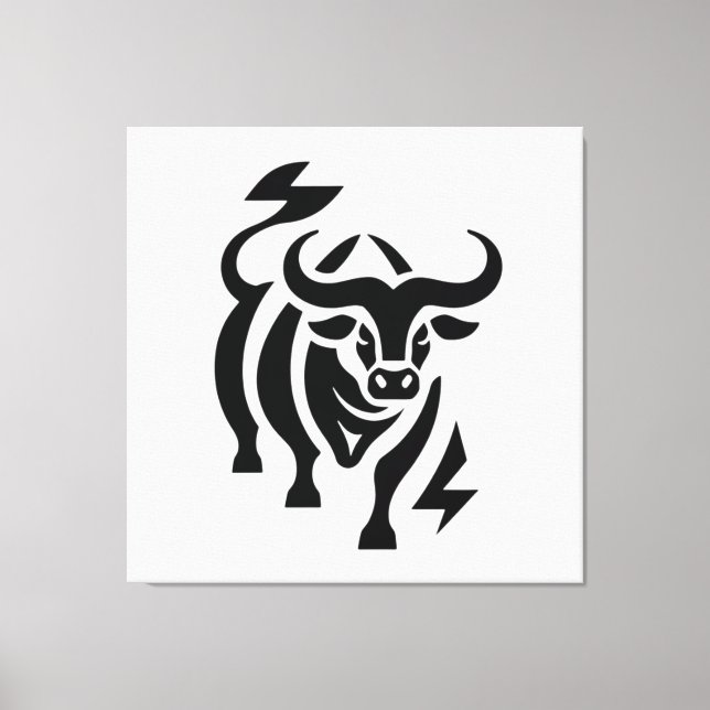 Charging Bull – Power and Determination Canvas Print (Front)