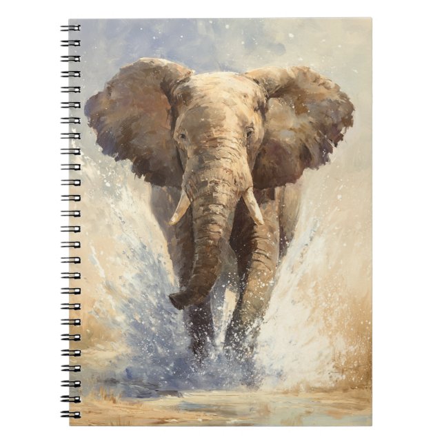 Charging Elephant Splash Notebook (Front)