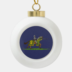 Charging Knight Ceramic Ball Christmas Ornament