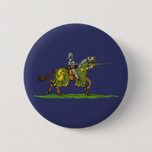 Charging Medieval Knight 2 Inch Round Button