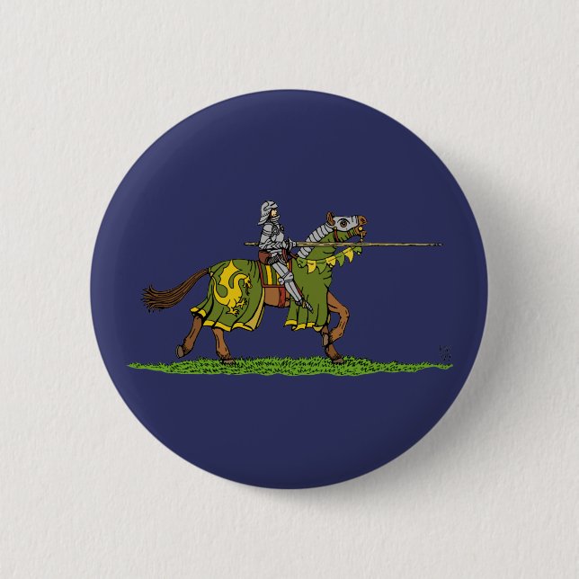 Charging Medieval Knight 2 Inch Round Button (Front)