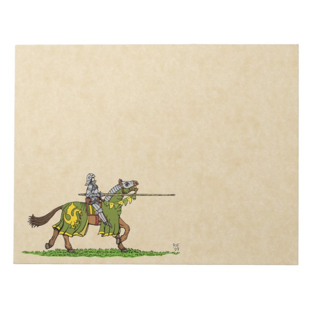 Charging Medieval Knight Notepad (Front)