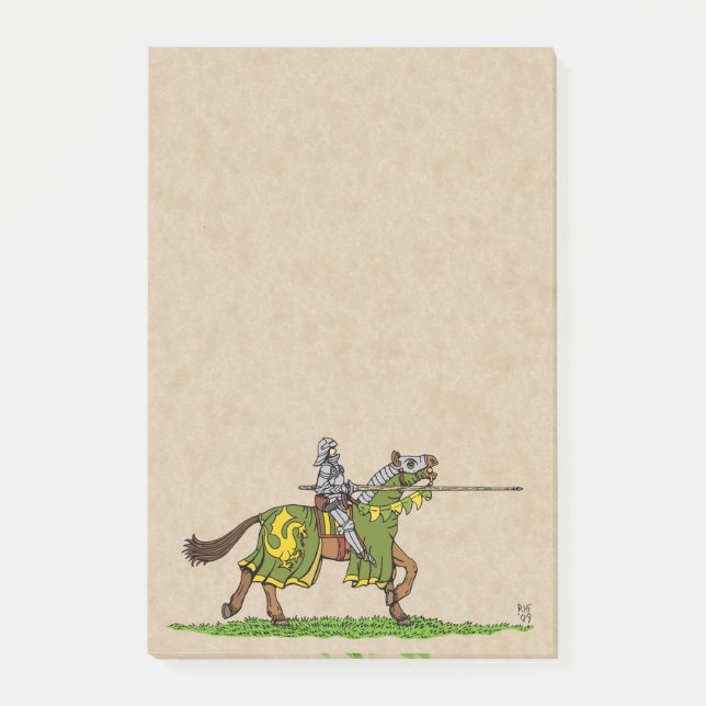 Charging Medieval Knight Post-it Notes (Front)