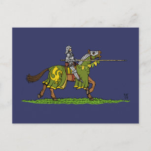 Charging Medieval Knight Postcard
