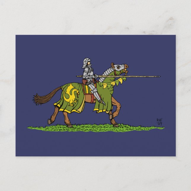 Charging Medieval Knight Postcard (Front)