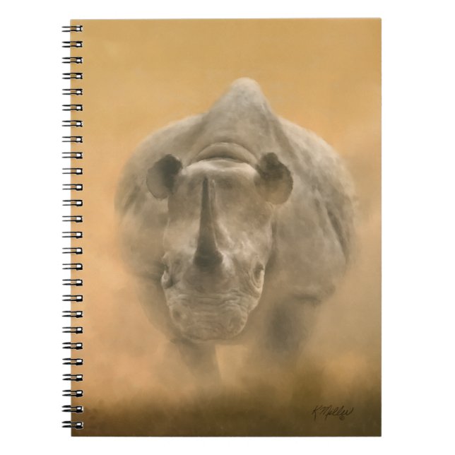 Charging Rhino – Pastels Notebook (Front)