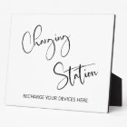 Charging station sign Tabletop Plaque with Easel