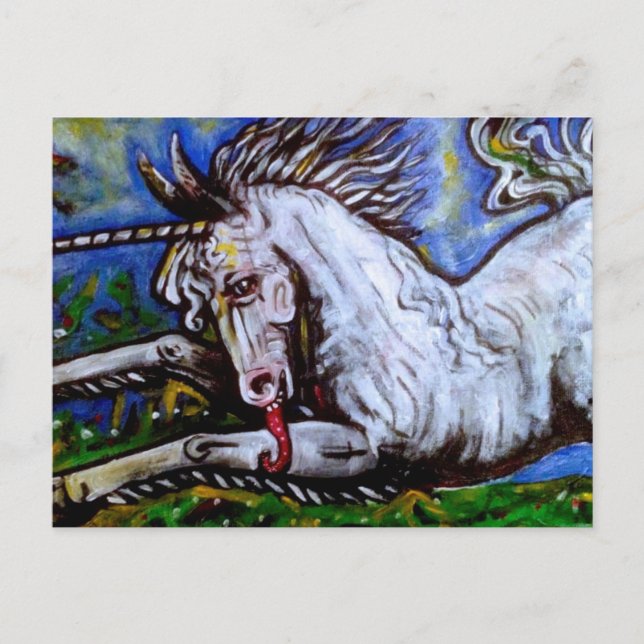 Charging Unicorn. Postcard (Front)