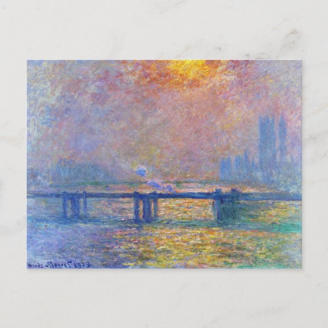 Charing Cross Bridge, The Thames,  Claude Monet Postcard (Front)