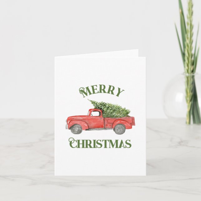 Chariot de Noël rouge Aquarelle (Devant)