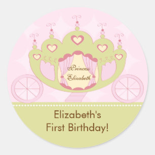 Chariot de princesse Birthday Sticker Pretty Royal