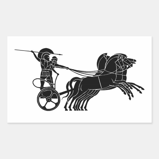 Chariot(Horse carriage), Greek relief design Sticker (Front)