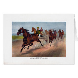 Chariot vintage de cheval emballant la copie