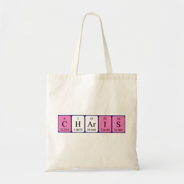 Charis periodic table name tote bag (Front)