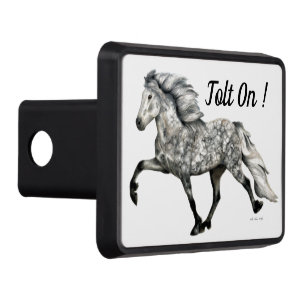Charismatic Dapple Grey Icelandic Horse Trailer Hitch Cover