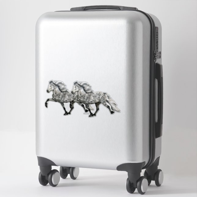 Charismatic Icelandic Horses in Tolt (Suitcase)
