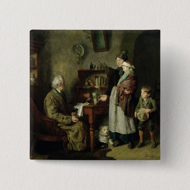 Charity 2 inch square button (Front)