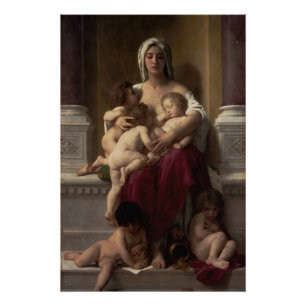 Charity by William Adolphe Bouguereau Poster
