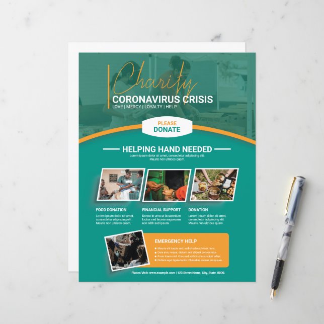Charity Flyer Template (Front/Back In Situ)