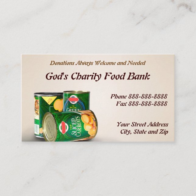 Charity Food Bank Non Profit Business Card (Front)