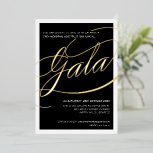 CHARITY GALA elegant formal calligraphy black gold