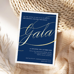 CHARITY GALA elegant formal calligraphy navy gold