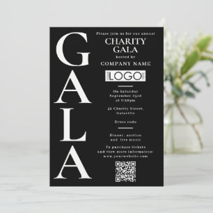 Charity Gala Fundraising Event QR Code Logo Invitation