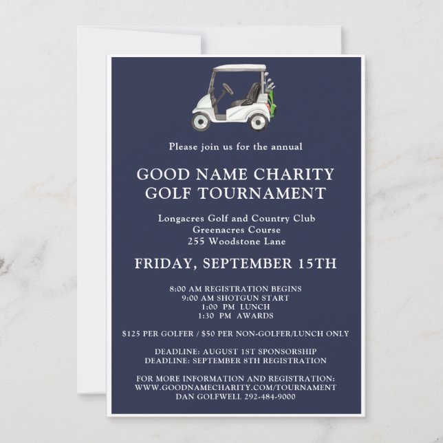 Charity Golf Tournament  Invitation (Front)