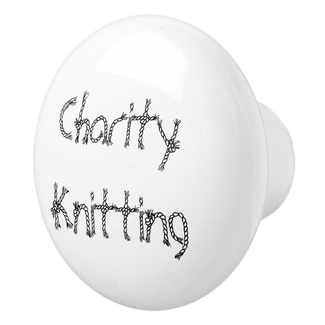 charity knitting,Yarn, Organization Decor Ceramic Knob (Right)