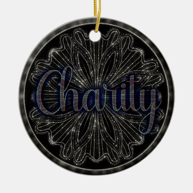 Charity Mandala Ceramic Ornament (Front)