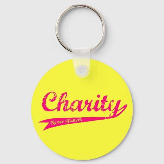 Charity Never Faileth LDS Relief Society Keychain (Front)