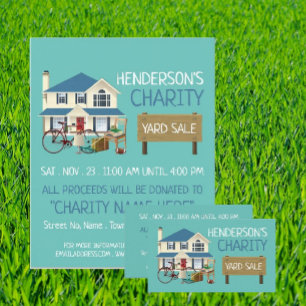 Charity Yard Sale Event Carte de visite de publici