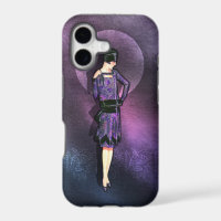 Charla - 1920s Fashion in Steel Blue and Purple