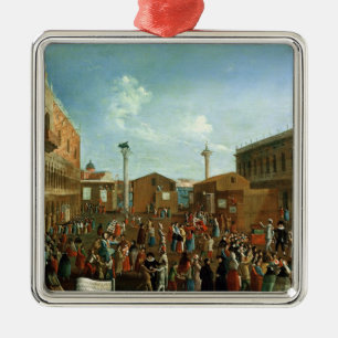 Charlatans in the Piazzetta San Marco, Venice Metal Ornament