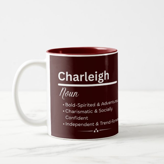 Charleigh Personalized Girl Name Meaning Mug (Left)