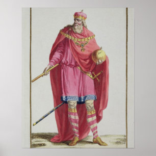 Charlemagne (742-814) from 'Receuil des Estampes, Poster