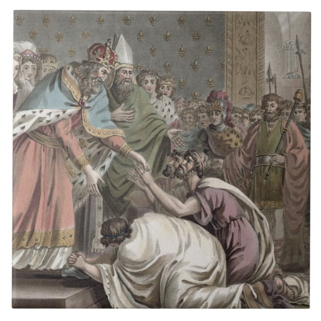 Charlemagne (742-814) Receives the Ambassadors fro Tile (Front)